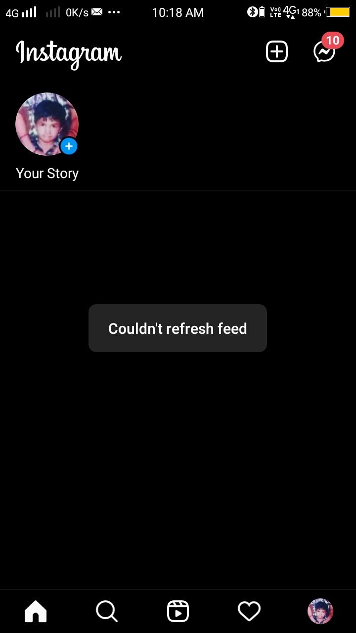 instagram couldn't refresh feed